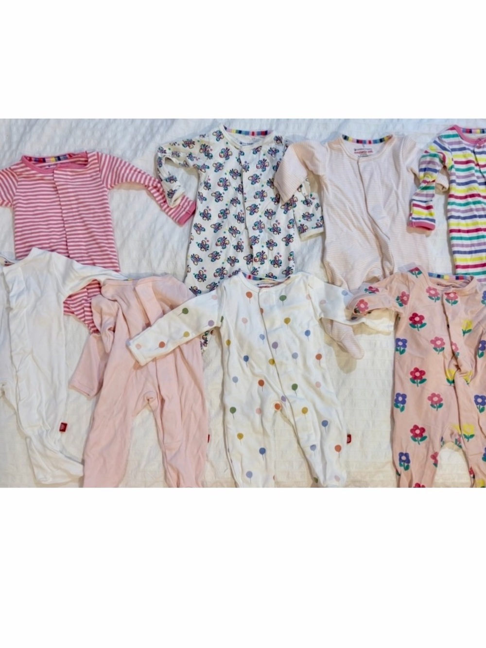 Magnetic Me Cloudstretch Footie Girls' Pink & White Pajamas